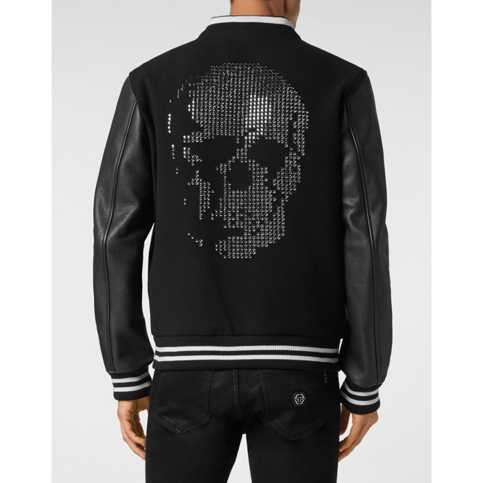 PHILIPP PLEIN Leather Bomber SKULL