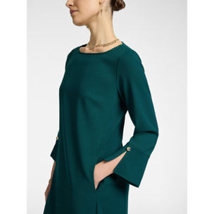 Elena Mirò - Vestido de tejido crêpe - Verde