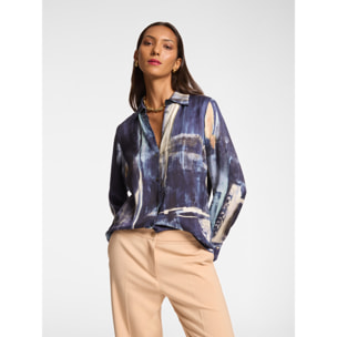 Elena Mirò - Camisa de viscosa estampada - Azul