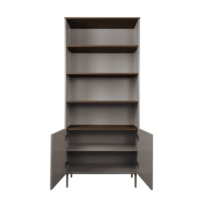 Etagère, bibliothèque métal et décor bois 6 niveaux ASHTON