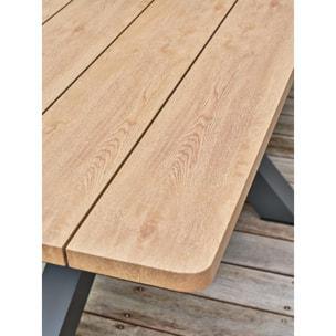 KELIA - Ensemble repas de jardin 8 places - Gris anthracite