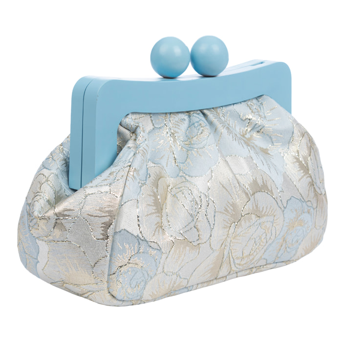Bormida Bolso bandolera Mujer. Fabricado en madera y tela con diseños florales.
