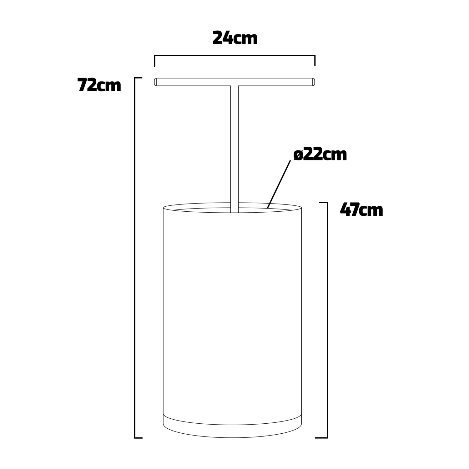 Ohm - Portaombrelli di design con vassoio raccogliacqua rimovibile