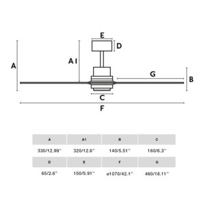 MINI LANTAU S Ventilador de techo níquel mate/nogal