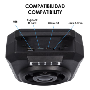 Altoparlante portatile Boombox YD-669 Bluetooth 4.2. Ingresso USB, scheda micro SD e jack 3.5. FM Radio. Porta smartphone integrato.