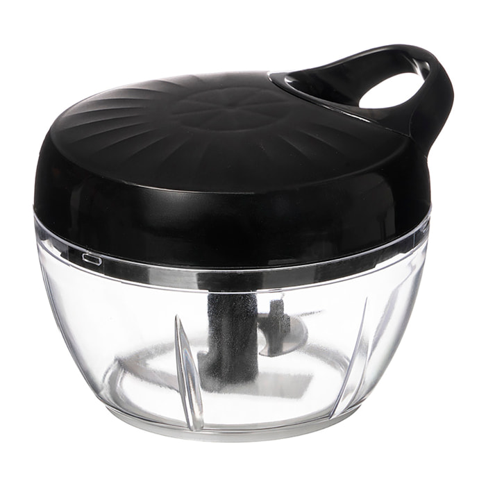 Triturador manual con 3 cuchillas de acero inoxidable.