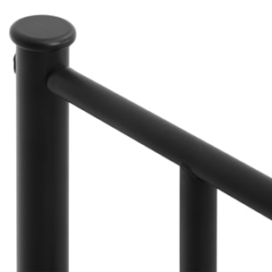 Marco de Cama Individual de Metal 31 cm para Colchón 90x190 cm con Cabecera Forma de Corazón Estructura de Cama con Espacio Bajo de Almacenamiento 95x196x100 cm Negro