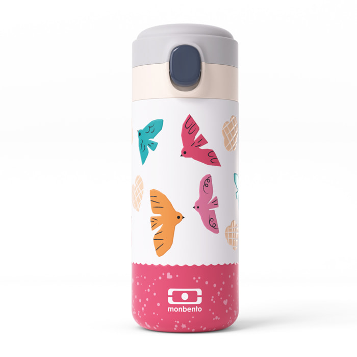 Gourde isotherme à bec verseur Pop 360ml Rose Birds