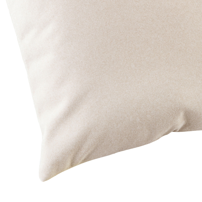 Coussin velours  - Effet peau de pêche - Ecru