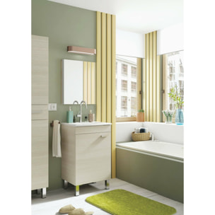 Mobile sottolavabo Iselle, Mobiletto da bagno, Contenitore porta lavabo, Armadio per lavandino, 50x39 h80 cm, Rovere