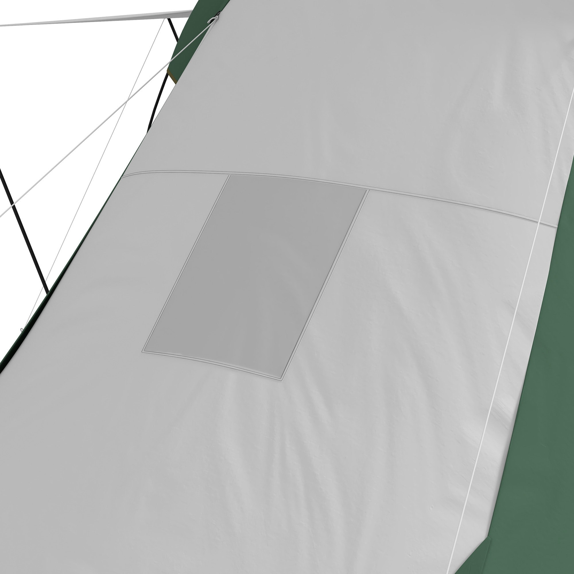 Tente de camping familiale 4-6 pers. - tente tunnel 2 grandes portes sac inclus - fibre verre polyester gris vert