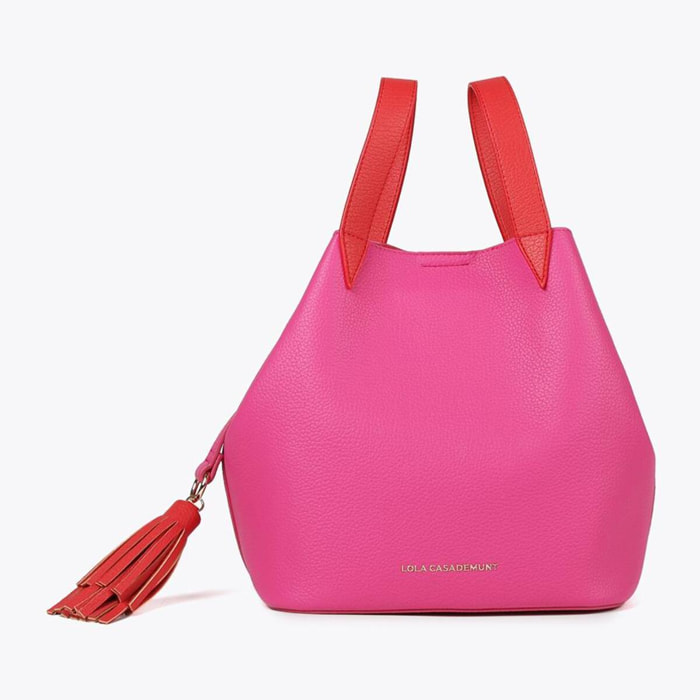 Borsa bicolore con nappa