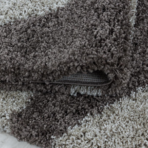 Tapis shaggy tissé motif géométrique MERA