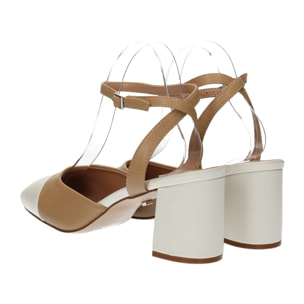 Décolleté sling back Donna Tata Italia Bianco