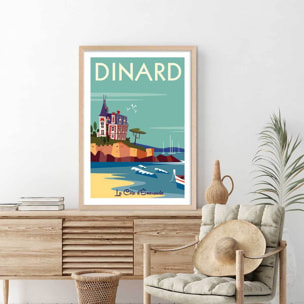 Affiche Voyage à dinard Affiche + cadre en bois - Chêne