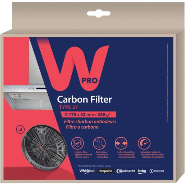 Filtre hotte WPRO CHF57
