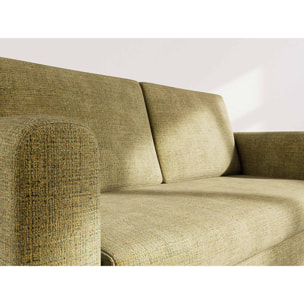 Marilia - Canapé 2 places convertible déplimousse en velours texturé - Vert Olive