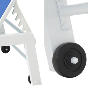 Lot de 2 bains de soleil BARBADOS en textilène bleu - aluminium blanc