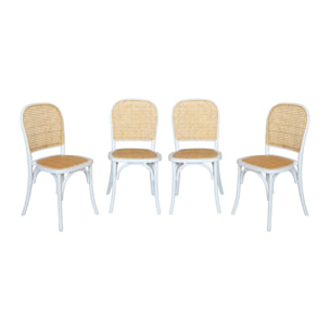 Chaise vintage bois et rotin (lot de 4) MONTPARNASSE