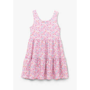 Vestido Conguitos Rosa Estampado Unicornio Niña