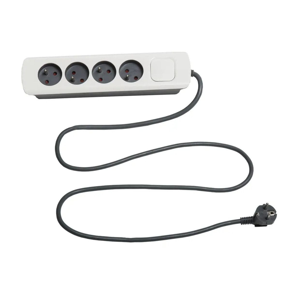 Multiprise 4 prises avec terre IP20 avec câble 1,5m