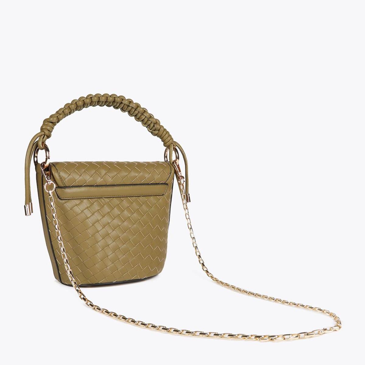 Borsa a tracolla intrecciata effetto pelle