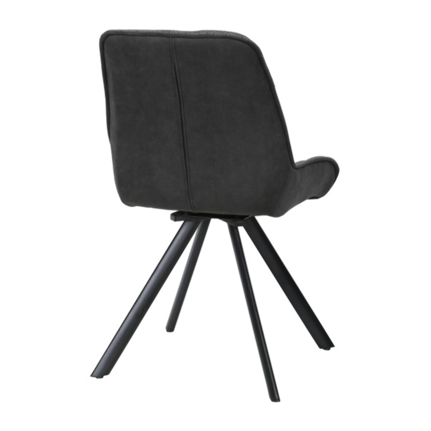 Chaise rotative 180° en tissu microfibre et pieds en métal - GABIN