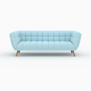 Ensemble canapé et fauteuil en tissu bleu clair 4 places - Carmen