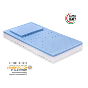 Materassimemory.eu - Materasso per culla lettino Royal Baby antisoffoco misura 60x125 alto 12 con memory Airsense lavabile in lavatrice rivestimento sfoderabile lavabile, guanciale in omaggio