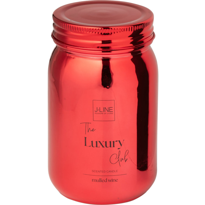 J-Line bougie parfumée Bocal - verre - rouge - 69H