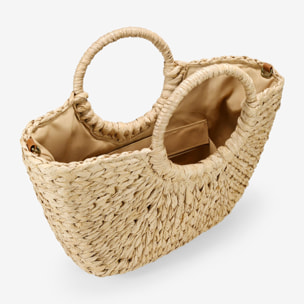 Bolso de mano rafia tostada
