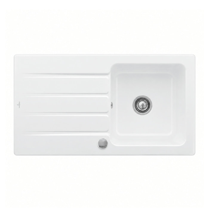 Evier 1 bac 86 x 51 cm Architectura 50 Blanc vidage automatique inclus