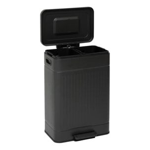 Poubelle Nova avec Pedale 2x30L Noir 45,5x36,5x67 cm