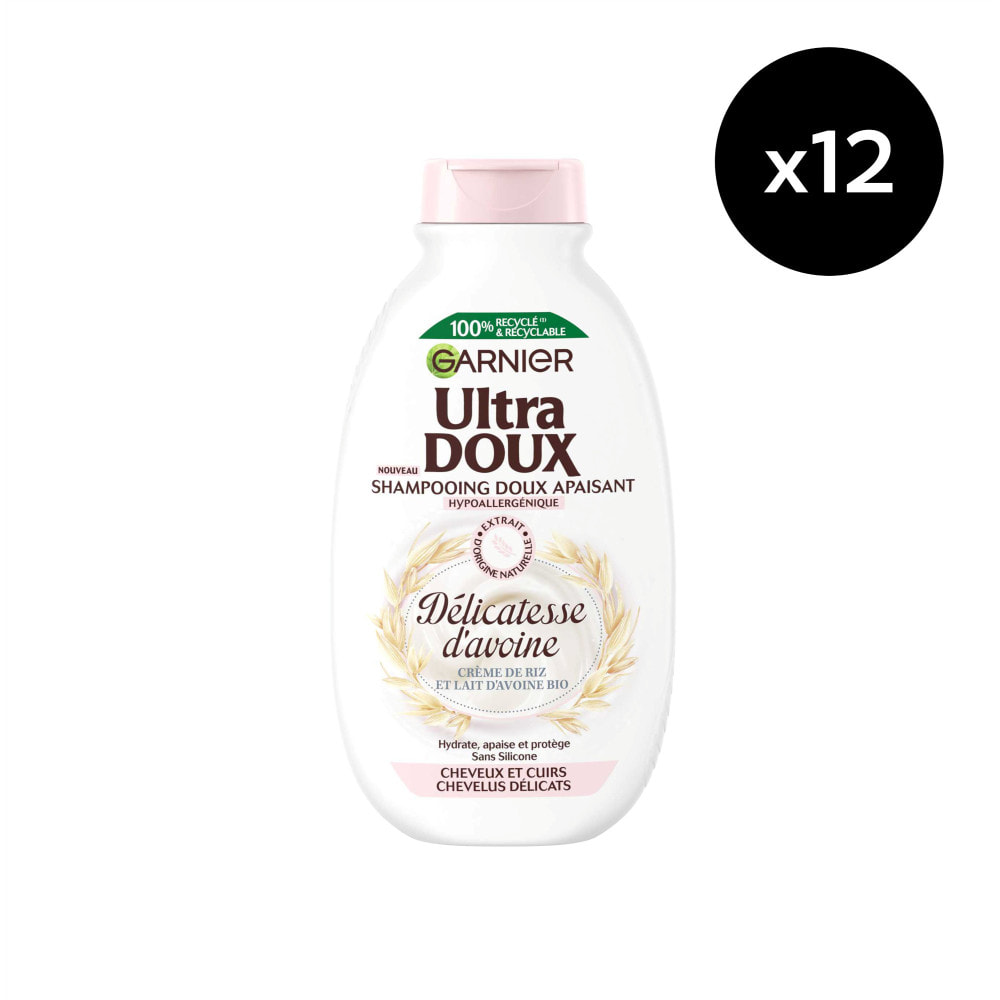 Lot de 12 - Garnier Ultra Doux Shampooing Hydratant delicatesse d'avoine 300ml