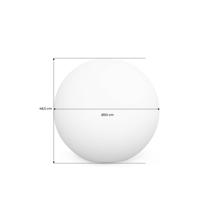 Boule LED 50cm – Sphère décorative lumineuse. Ø50cm. blanc chaud. commande à distance