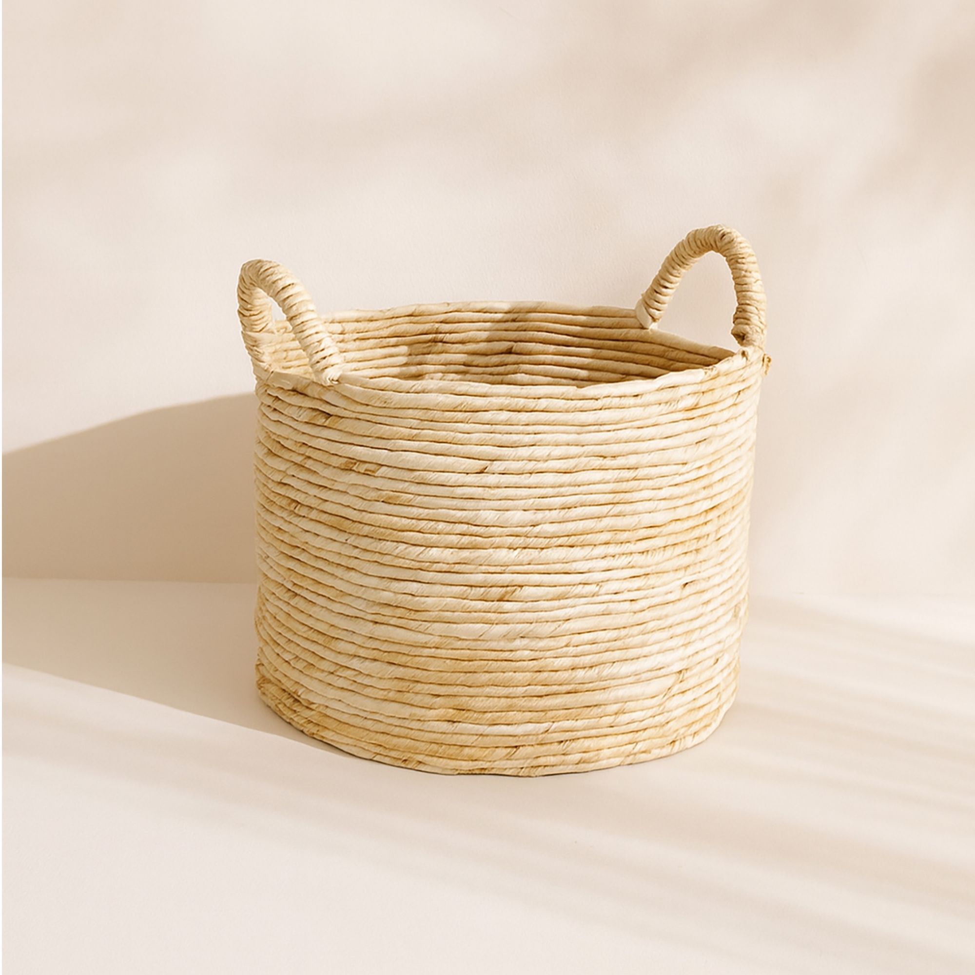 Panier en abaca avec poignées 38cm ABIR