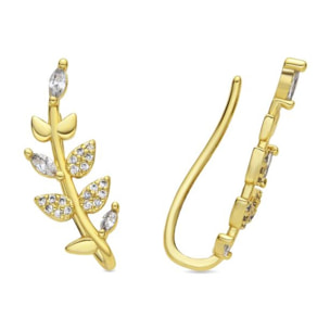 Pendientes acabado oro amarillo de 18k y Circonita Brillante