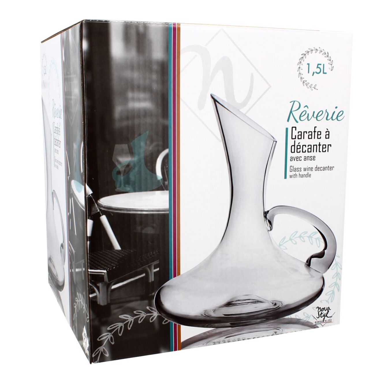 Carafe à décanter 1,5L en verre avec anse REVERIE