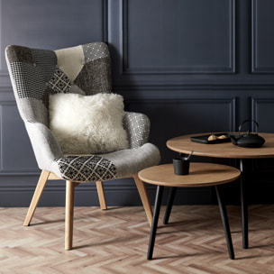 Fauteuil Helsinki Patchwork Gris