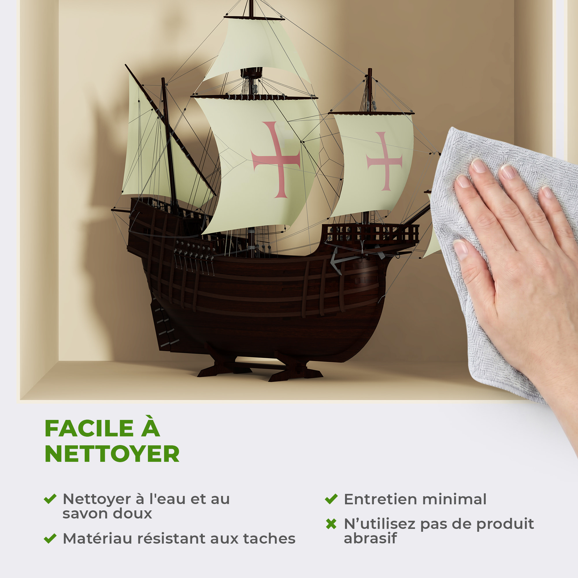 Stickers muraux 3D | Sticker Mural Autocollant effet 3D Décoration maritime - Stickers adhésifs 3D Chambre Salon Trompe l'oeil