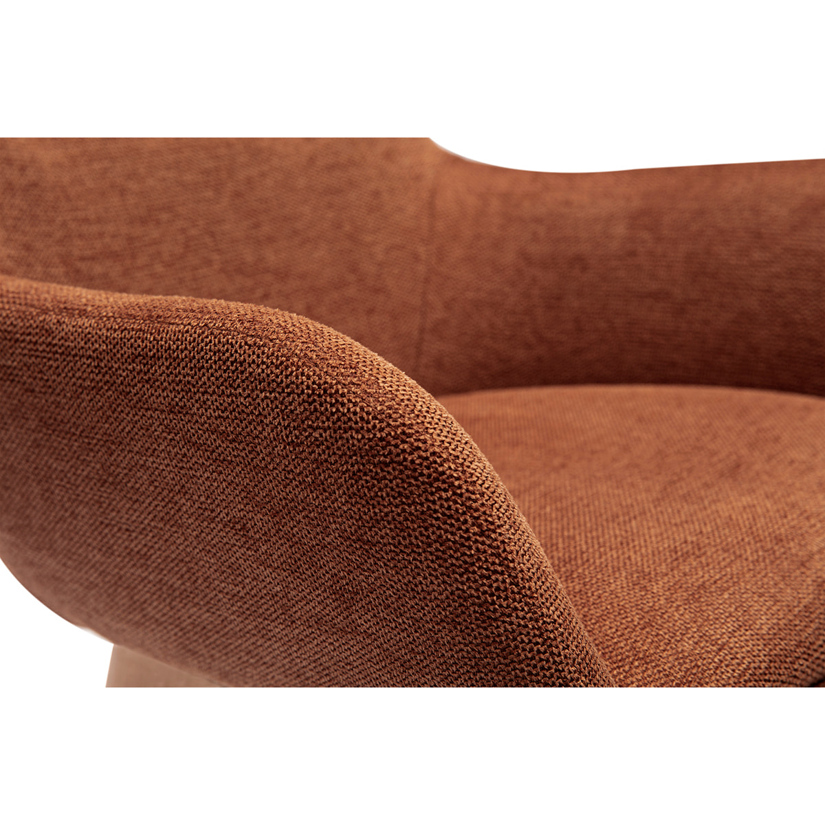 Chaises en tissu effet velours texturé terre brûlée et bois clair (lot de 2) ALESS