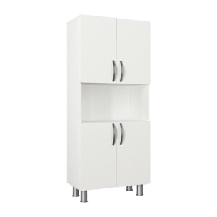 Armadio multiuso grande Dgrazian, Mobile multifunzionale, Mobiletto scarpiera, Guardaroba porta scarpe, 60x30h140 cm, Bianco