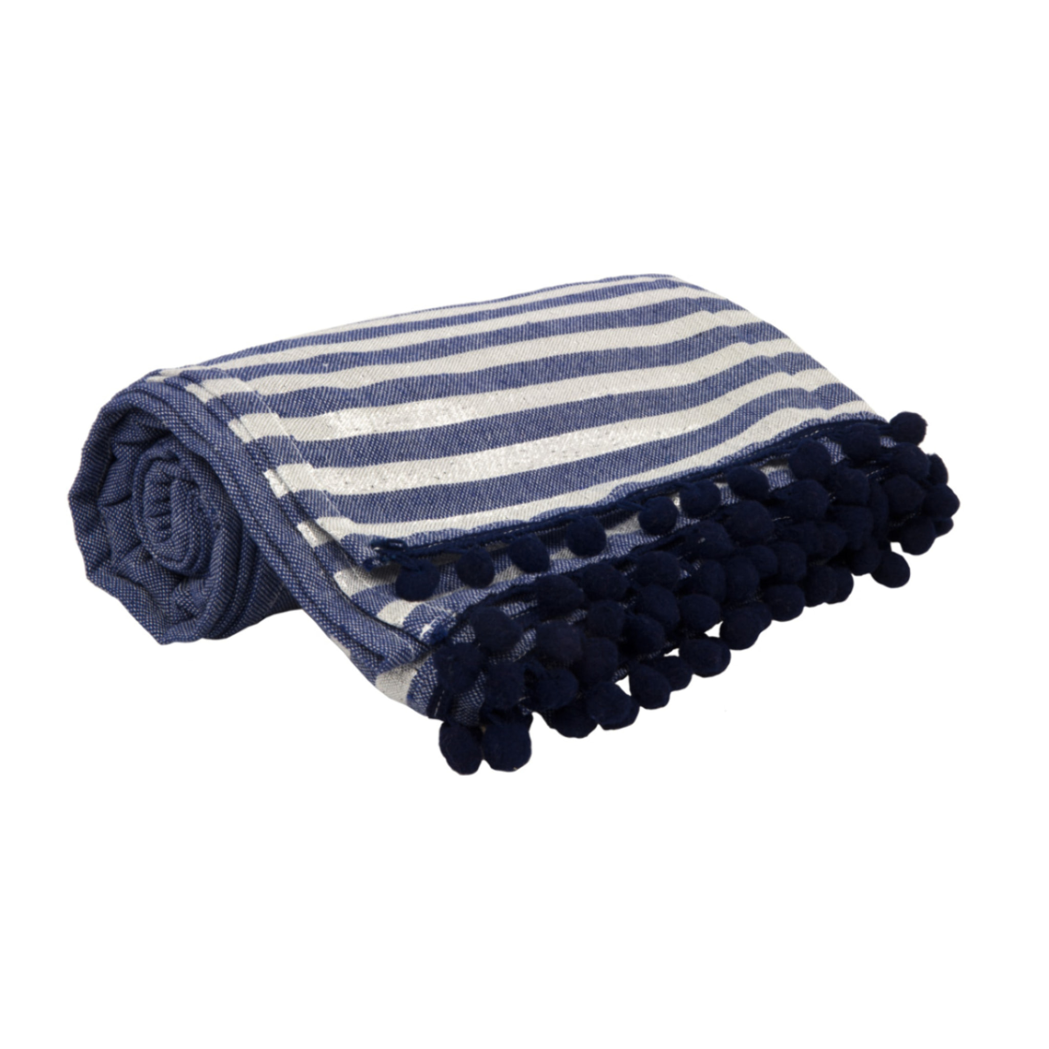 Telo Mare Fouta Modello Lurex New Pierre Con Pon Pon