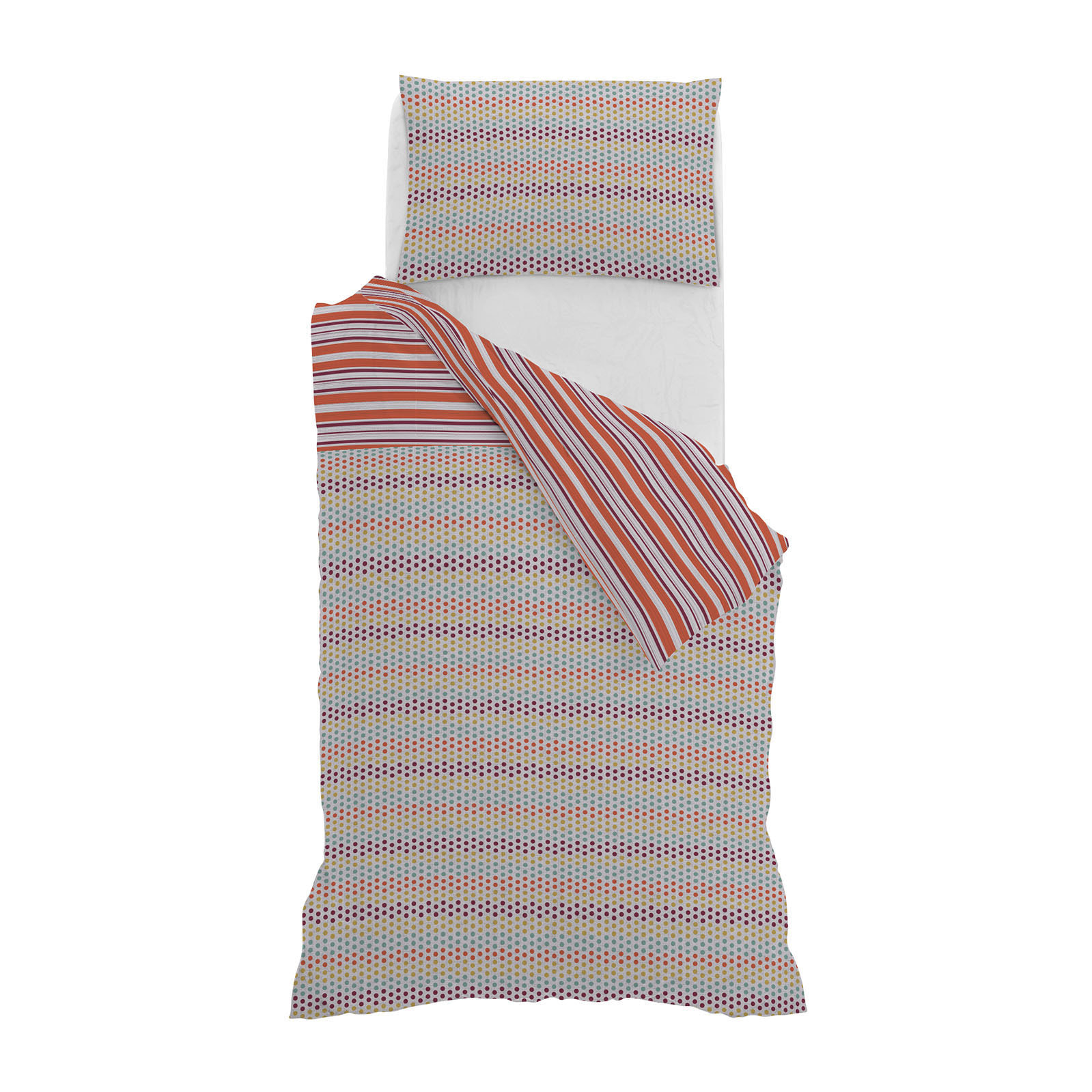 PARURE COPRIPIUMINO ATHENA, 100% Cotone, Made in Italy - MALINDI ROSSO