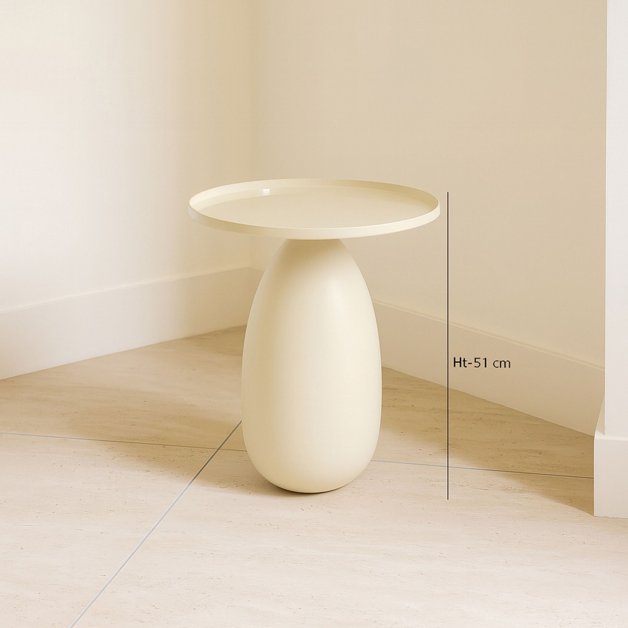 Table d'appoint plateau en métal avec effet céramique VOLDA