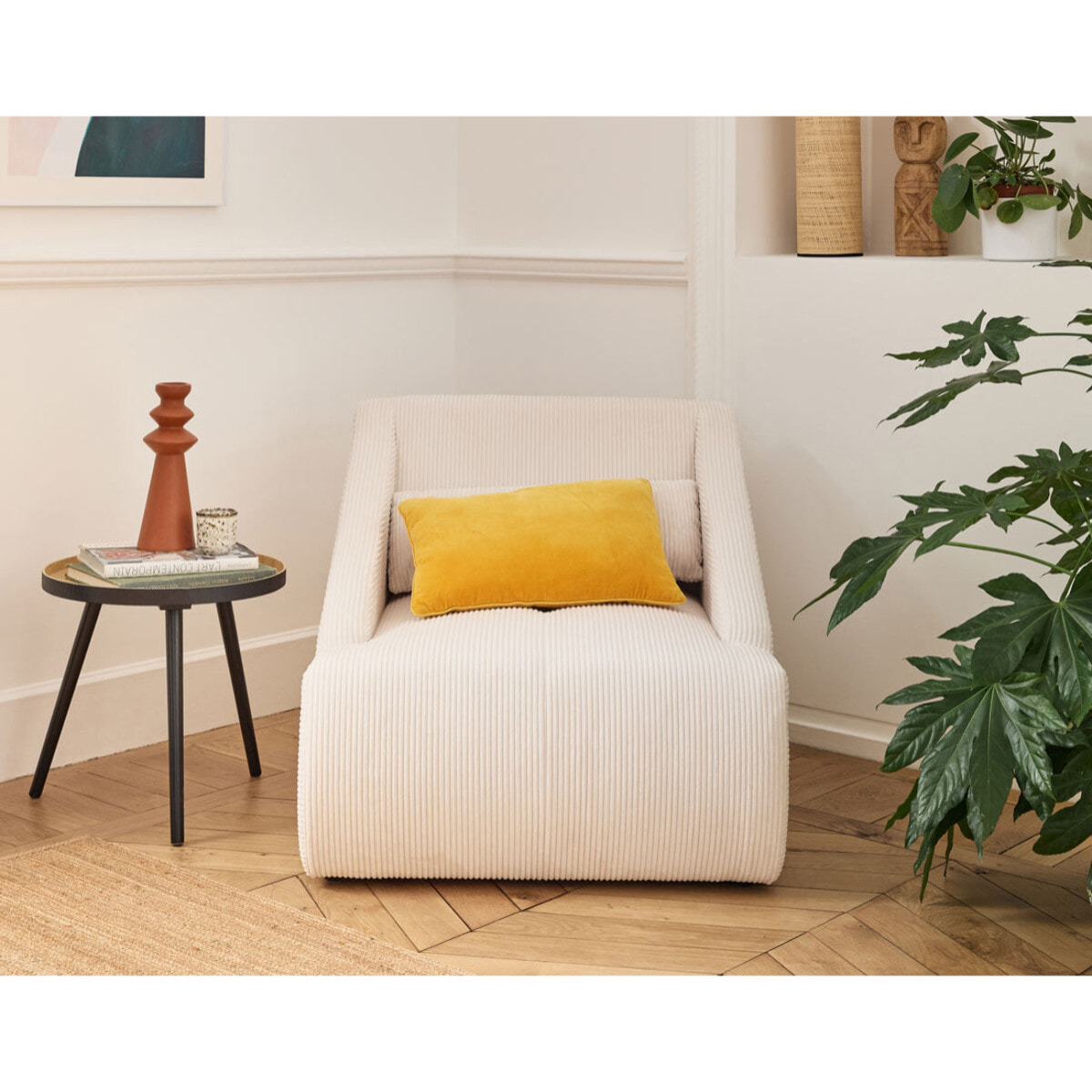 Onyx - fauteuil - en velours côtelé - Beige