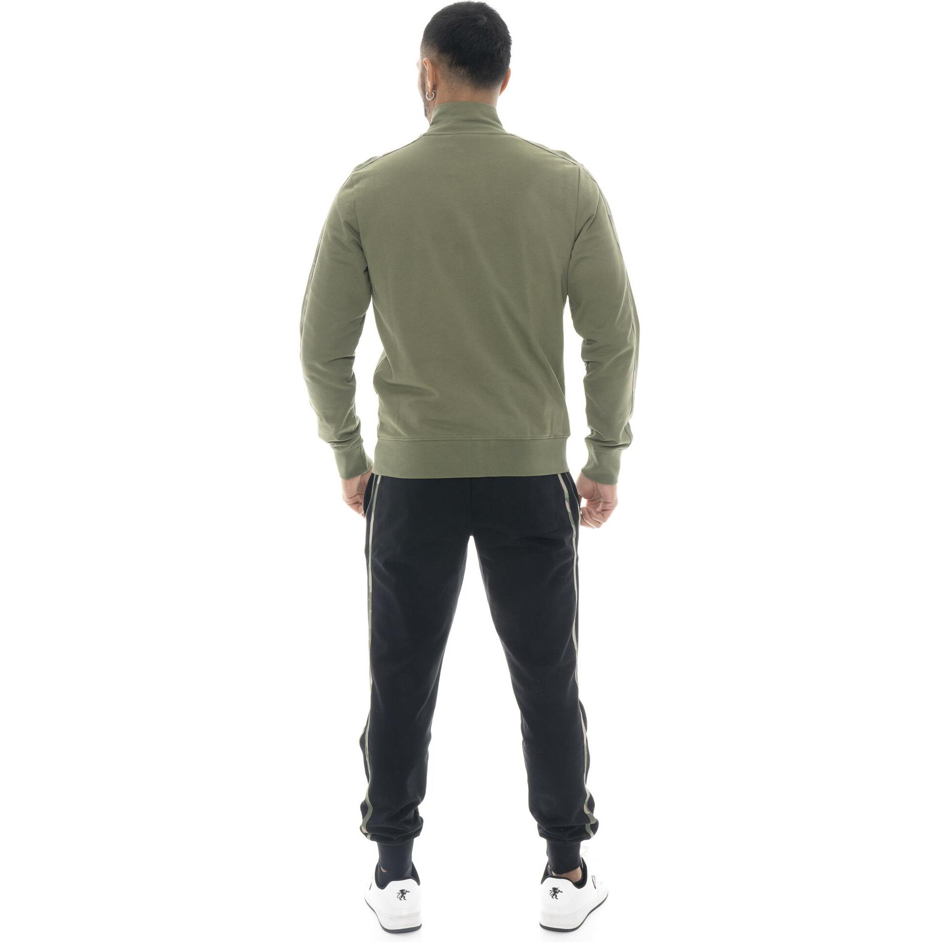 Tuta da uomo in cotone non garzato con colletto e zip Leone Military 1947