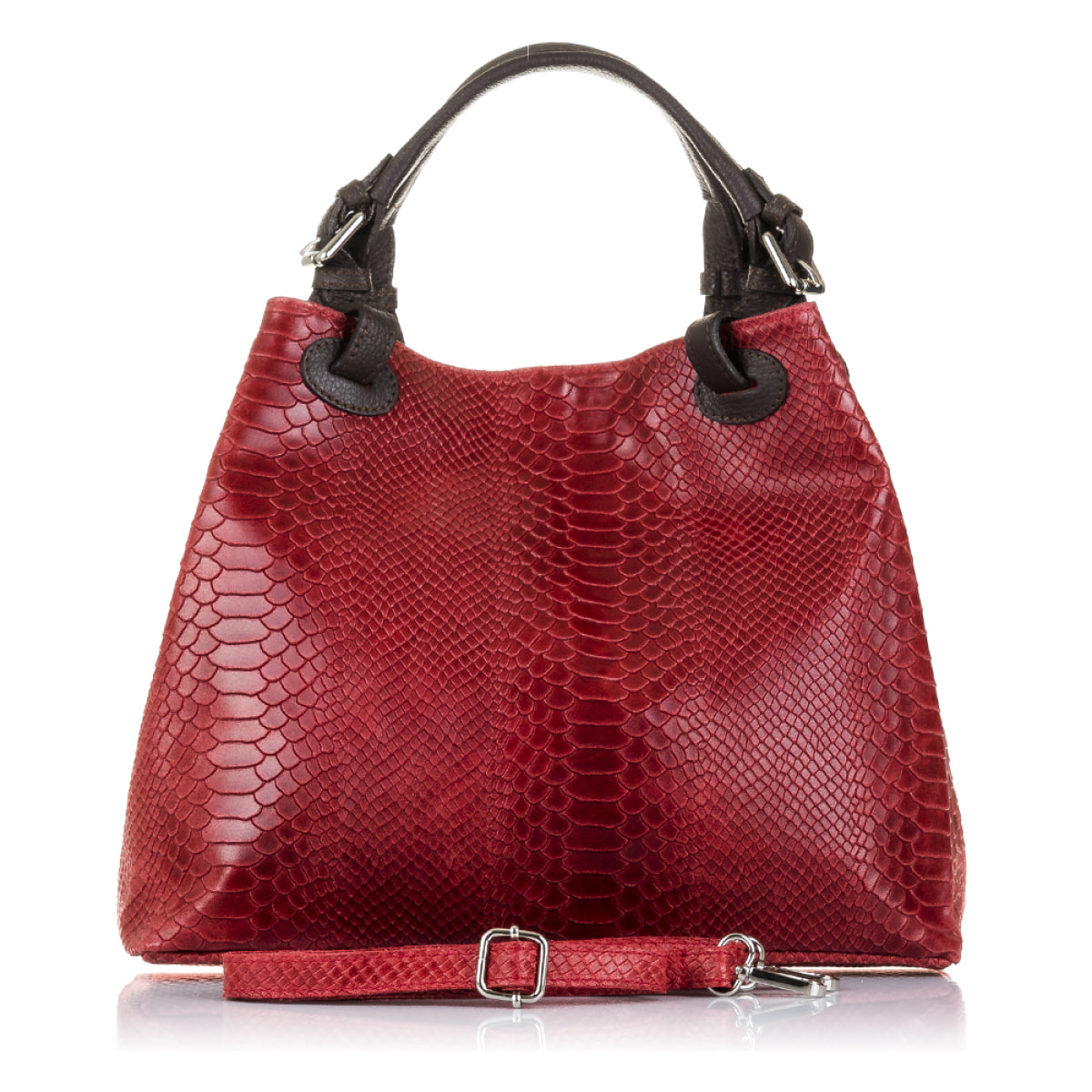 Emanuela Bolso tote Mujer.Piel auténtica Gamuza Grabado Serpiente