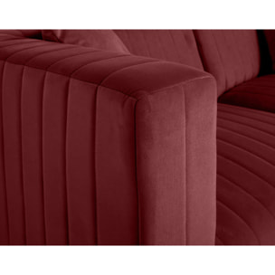 Nova - canapé modulable 3 places - en velours - Rouge