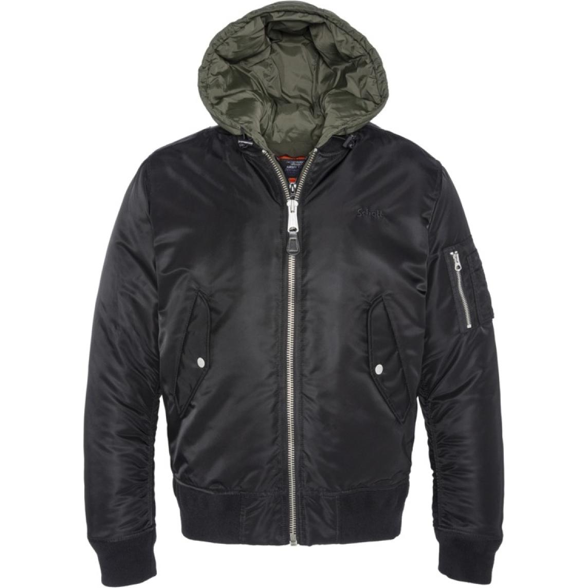 MA-20-RS MA-1 JACKET WITH DETACHABLE HOODED FAKE LINER 100% RECYCLED NYLON Nero